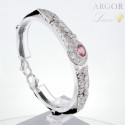 Bracelet Or blanc Tourmaline rose Diamants