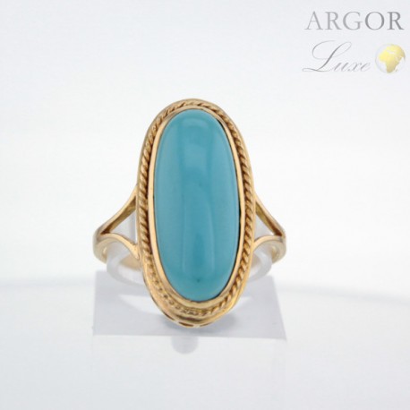 Bague Or jaune et Turquoise