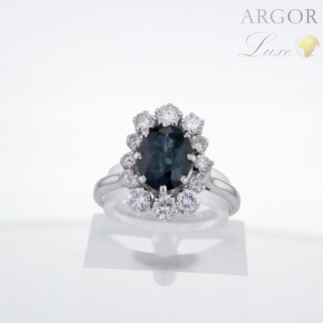 Bague Or Saphir Diamants