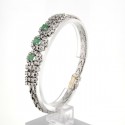 Bracelet occasion Or blanc Emeraude Diamants