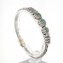 Bracelet occasion Or blanc Emeraude Diamants