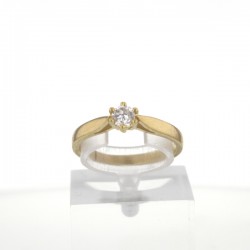 Bague solitaire Or jaune 18K diamant 0.2 carat