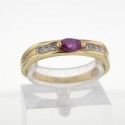 Bague Or jaune 18K Rubis et diamants