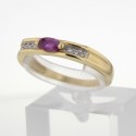 Bague Or jaune 18K Rubis et diamants