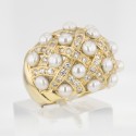 Bague Or jaune perles et diamants