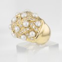 Bague Or jaune perles et diamants