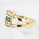 Bague Or jaune Emeraude et diamants