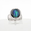 Bague Or blanc Opale et diamants