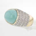 Bague Or Jaune Turquoise Diamants