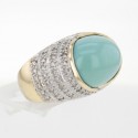 Bague Or Jaune Turquoise Diamants