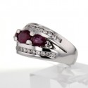 Bague Or blanc 18k Rubis et Diamants