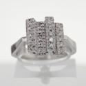 Bague Or blanc 18k pavage diamants