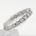 Bague demi-alliance Or blanc 18k diamants