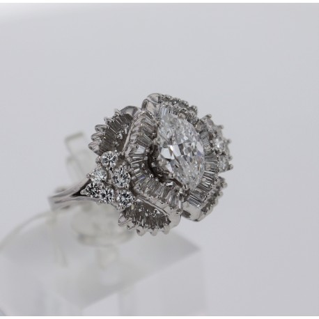 Bague Or Blanc et Diamants