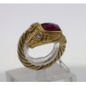 Bague Or jaune Rubis et Diamants