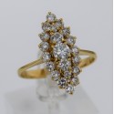 Bague Marquise Or jaune 18K et diamants