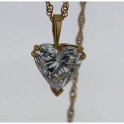 Pendentif Or jaune Diamant Cœur 