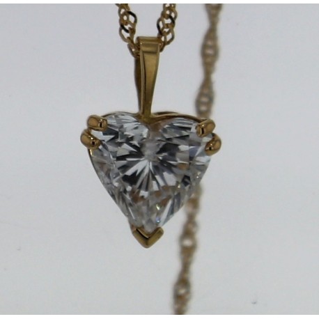 Pendentif Or jaune Diamant Cœur 