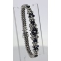 Bracelet Or blanc saphirs et diamants