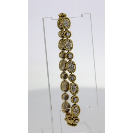 Bracelet Or jaune 18k pavages diamants