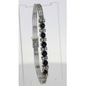 Bracelet Or blanc saphirs diamants