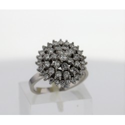 Bague fleur Or blanc 18k diamants