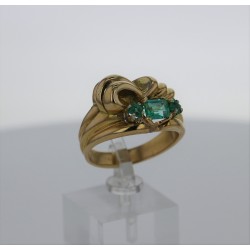 Bague Or jaune 18K Emeraudes