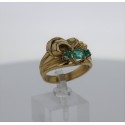 Bague Or jaune 18K Emeraudes