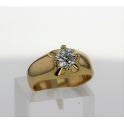 Bague solitaire Or jaune 18k diamant