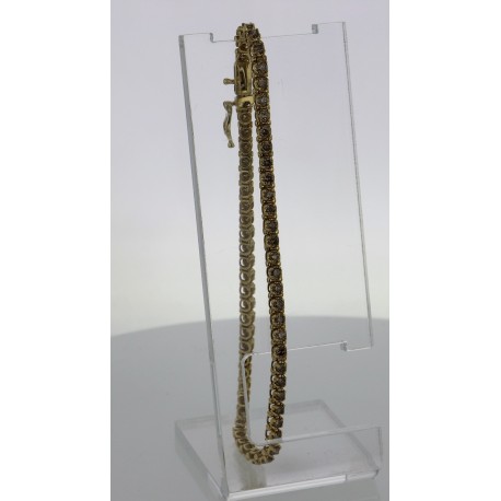 Bracelet Or jaune 14K diamants cognac