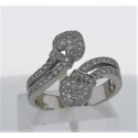 Bague Or blanc 18k pavages diamants