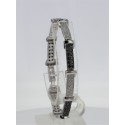 Bracelet Or blanc 14K diamants noirs et blancs