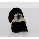 Bague Or jaune 18K saphir diamants