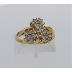 Bague Or jaune 18K  24 diamants