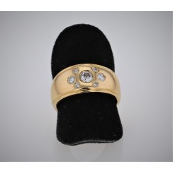 Bague Jonc Or jaune 18K diamants