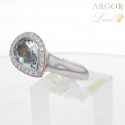 Bague Or aigue-marine diamants