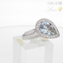 Bague Or aigue-marine diamants